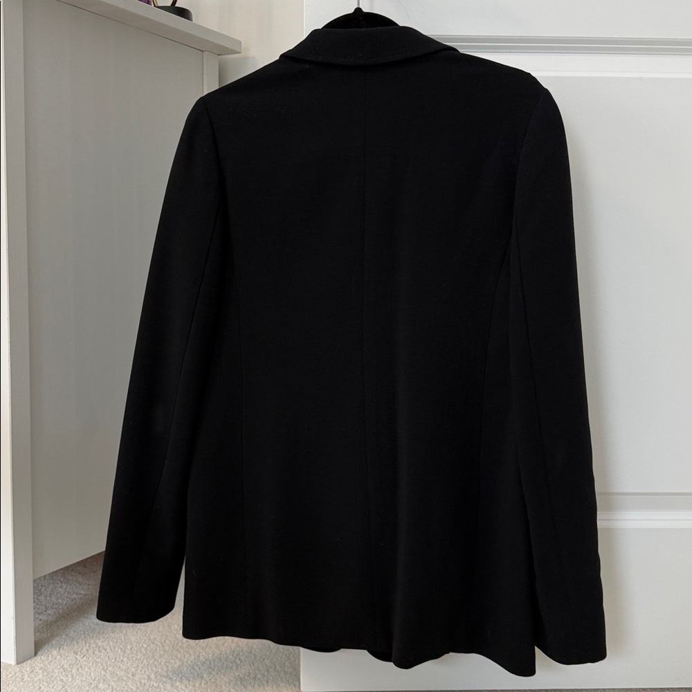 Max Mara Virgin Wool Black Blazer Pointed Collar Button Closure - Picture 10 of 14